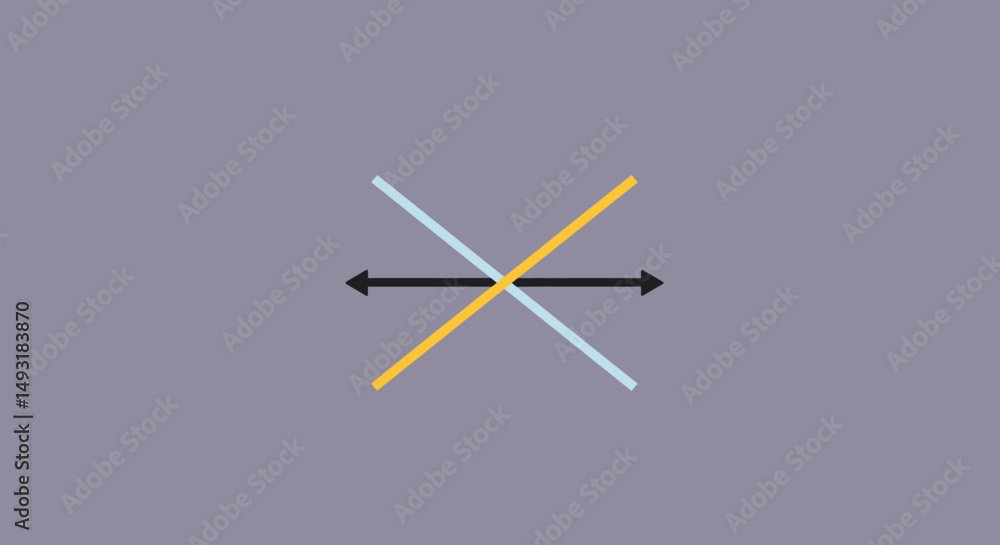 Poster intersecting diagonal lines on gray background