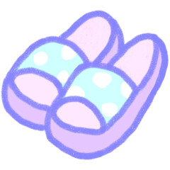 pink_slippers_indoor_shoes_pastel_illustration