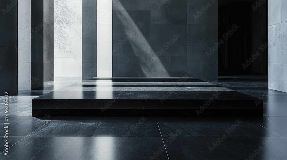 Aufkleber the black stone platform serves as a dramatic focal point, its clean lines and polished surface maki