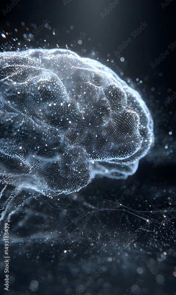 Poster abstract brain representation symbolizing intelligence artificial intelligence creativity and neural