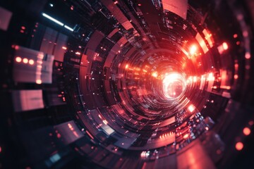 Obraz premium Futuristic Digital Tunnel