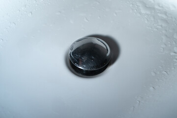 Close up of splashing water from a fountain or shower head