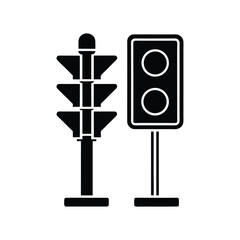 Fototapeta premium Flat and Minimal Classic traffic lights walk signal logo vector illustration isolated on white background