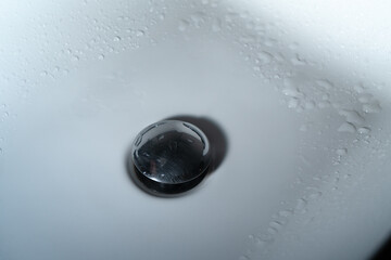 Close up of splashing water from a fountain or shower head