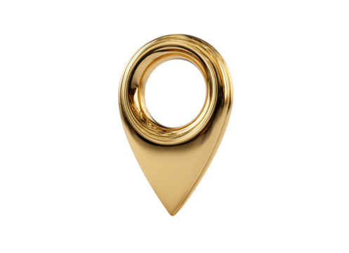 Glossy Gold Location Pin