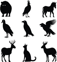 set of animals silhouettes