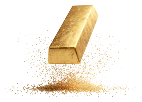 Gold bar falling