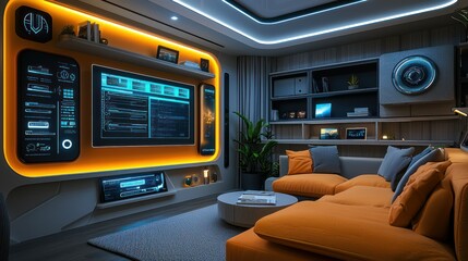 Futuristic home entertainment center