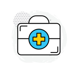 Obraz premium First Aid Medical Kit Vector Icon Symbol
