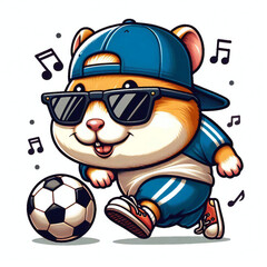 Rapper hamster playing soccer②