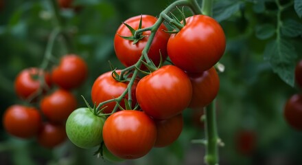 tomatoes,  red tomatoes,  vine tomatoes, Ripe Red Tomatoes on the Vine
