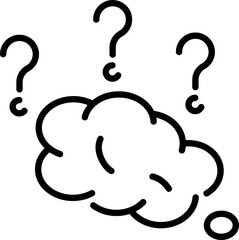 Questions and thinking icon - Editable Stroke SVG, fully scalable.