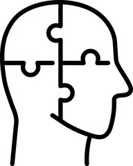 Problem-solving and brain puzzle icon - Editable Stroke SVG, fully scalable.