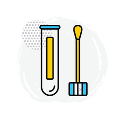 Medical Testing Swab Vector Icon For Diagnosis