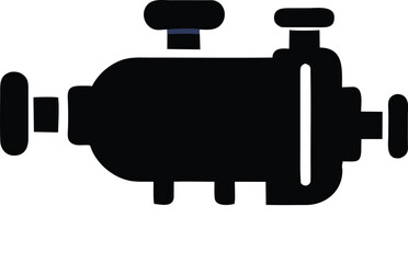Simple Engine Icon Black Silhouette