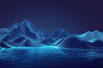 Naklejka premium Abstract Blue Digital Landscape