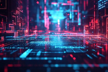 Futuristic Digital Data Matrix