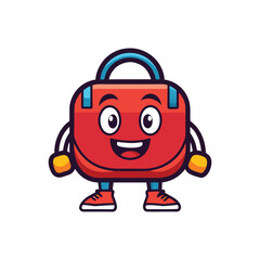 Obraz premium Flat and Minimal Gym bag icon vector illustration isolated on white background