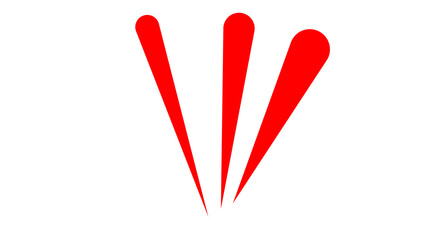 Emphasis mark representing a person's emotions. Icons that represent awareness, discovery, attention, and emphasis red. Vector illustration