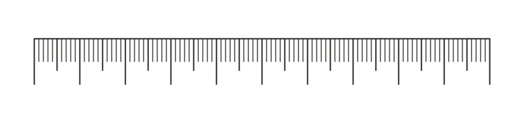 Measuring chart 10 centimeters. Simple ruler scale icon ten cm. Sewing tool. Length measurement math, distance, height. Graphic illustration.
