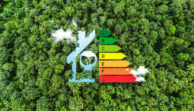 Energy-saving house seen from the sky, energy efficiency concept, eco-friendly home improvement, cost savings, eco-friendly energy-saving house.