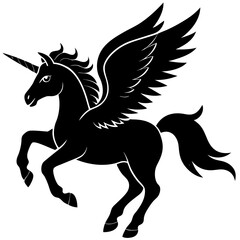 Fototapeta premium Flying-unicorn on white background, Instant Digital Download.