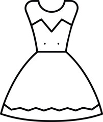 Cute Dress Line Art Fashion Design