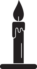 candle, silhouette, simple, black and white ,minimalist, clean  design, vector illustration