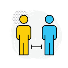 Keep Distance Vector Icon For Pandemic Prevention