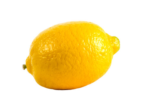 A single Lemon aspen fruit small yellow citrus with tart juice isolated on white background