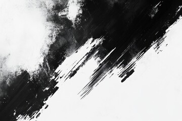 Abstract Black and White Brush Strokes