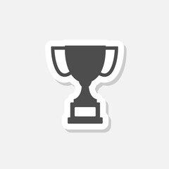 Champion cup icon sticker isolated on gray background