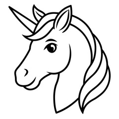 Fototapeta premium Unicorn-head-vector on white background, Instant Digital Download.