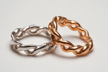 Obraz premium Intertwined Silver and Gold Rings