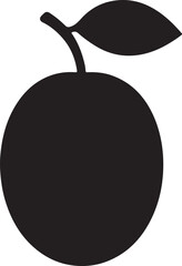 plum silhouette vector illustration