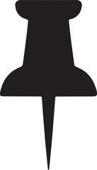 Pushpin silhouette vector illustration