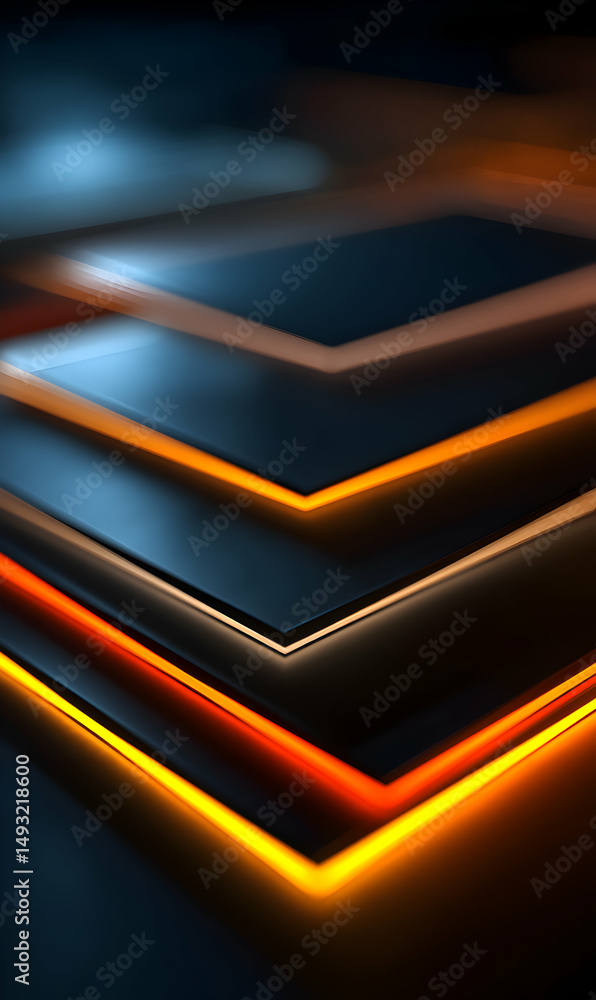 Poster abstract geometric composition with glowing lines creates a captivating and modern visual display pe