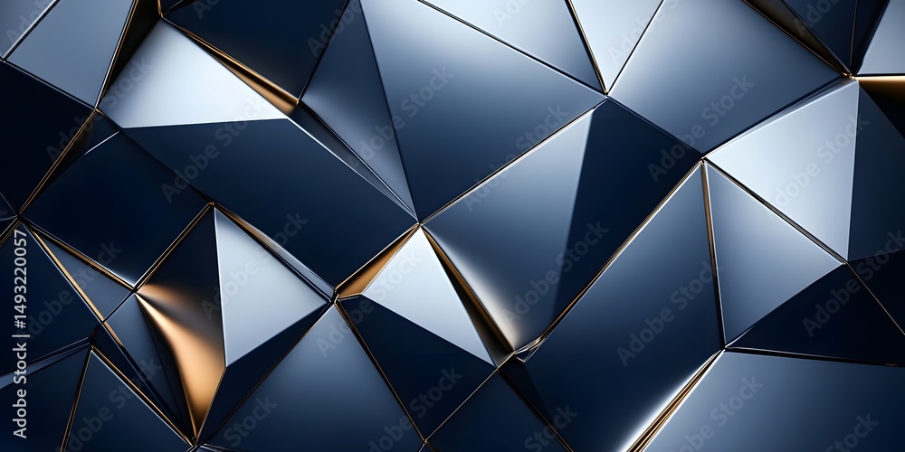 Poster abstract geometric pattern of dark triangles