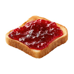 Obraz premium Delicious Toast with Red Fruit Jam on Transparent Background