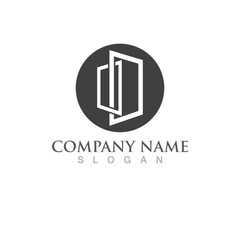 Door logo and symbol vector image