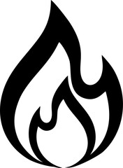 vector illustration of a black and white fire