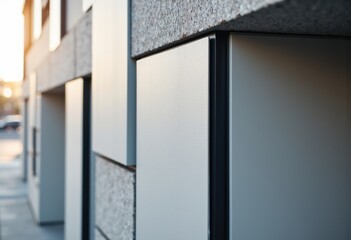 Modern architectural details showcasing sleek metal and stone textures