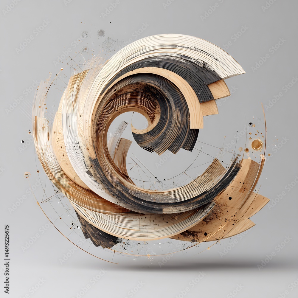 Poster abstract concentric shapes creating dynamic motion and flowing energy