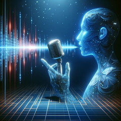 retro microphone on stage