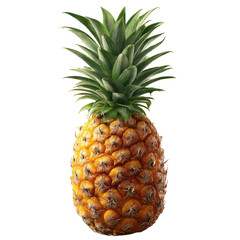 Fototapeta premium Single Ripe Pineapple on Transparent Background