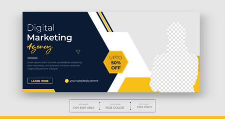 Digital Marketing Agency Facebook Cover Photo Design and Corporate Business Social Media Instagram post template