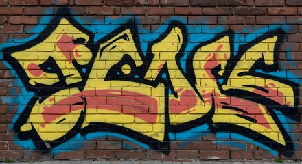 graffiti,  brick wall,  street art, Abstract Graffiti on Brick Wall
