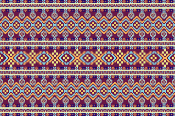 This tribal textile pattern showcases ethnic fabric with a rich cultural vibe. The textile pattern features geometric shapes and vector textile elements that reflect indigenous artistry beautifully