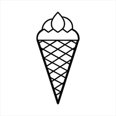 silhouette ice cream on white background