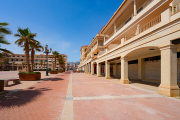 Fototapeta premium Plaza de España in Nerja, a seaside resort town on the Costa del Sol along the coast of the Mediterranean Sea in Andalusia, Southern Spain